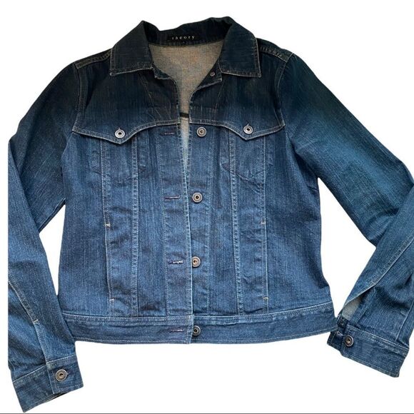Theory Women's Dark Denim Jean Jacket size M - Picture 1 of 11